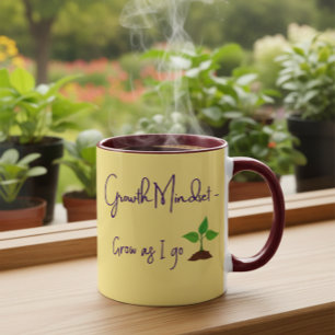 Caneca Citação Motivacional de Mentalidade de Crescimento