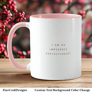 Caneca Citação Perfeccionista Fonte Cinza Tendência Duas