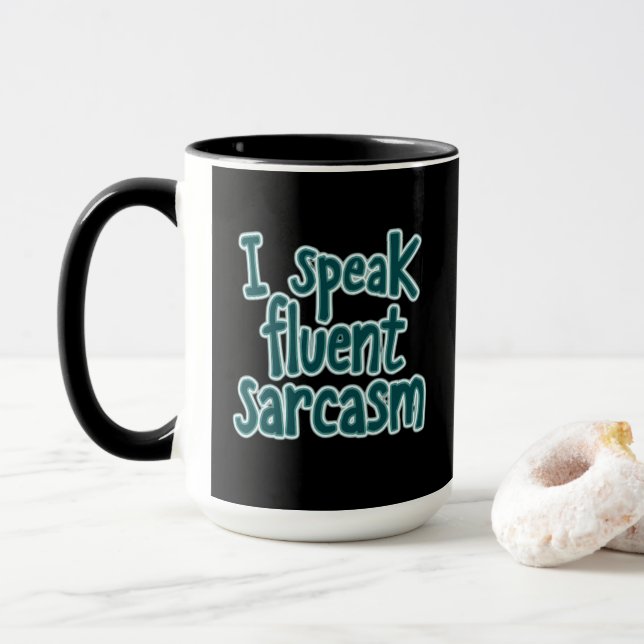 Caneca Citação Que Falo Fluent Sarcasm (Com Donut)