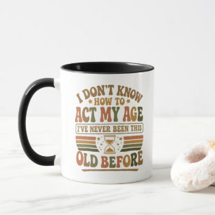 Caneca Citação sarcástica retro engraçada "Atue minha ida
