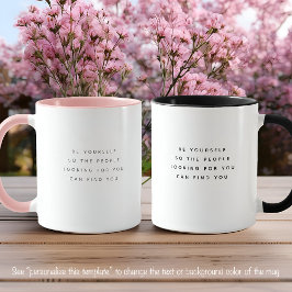 Caneca Citação Seja Você Mesmo Fonte Cinza Tendência Duas