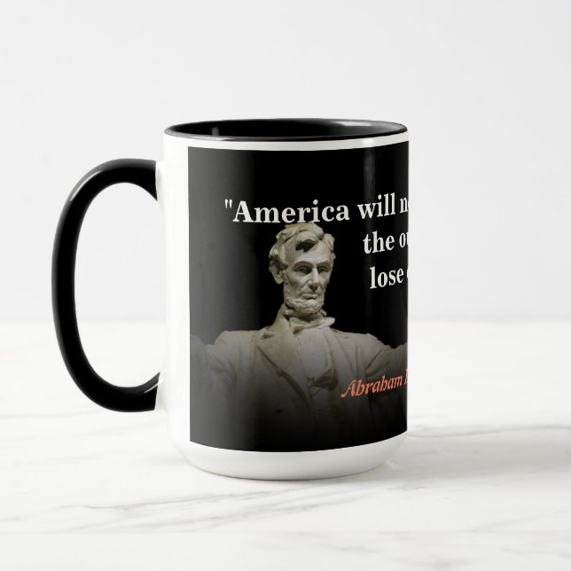 Caneca Citações de Abraham Lincoln na destruição de (Esquerda)