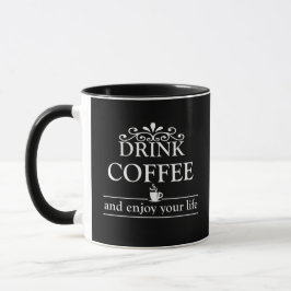Caneca Citações de café humorístico motivador