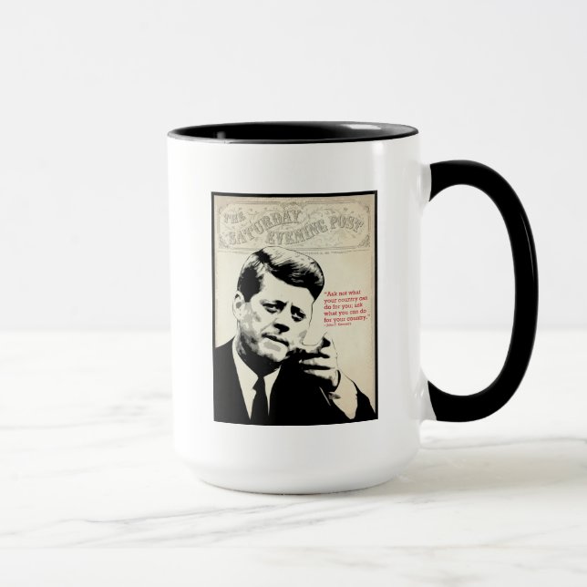 Caneca Citações de John F. Kennedy (Direita)