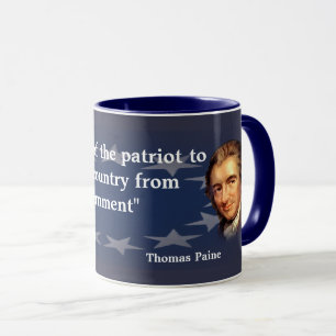 Caneca Citações de Thomas Paine no dever do patriota