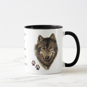 Caneca Citações do código do lobo, lobos animais