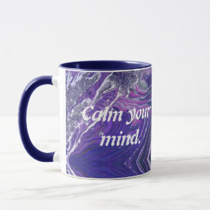Caneca Citar Inspirador para Acalmar a Mente Geodo Roxo