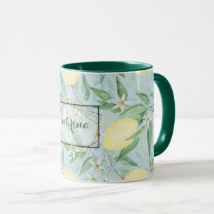 Caneca Citrinos amarelo-limão frescos