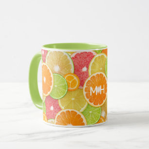 Caneca Citrus Coloridos do Monograma Personalizado