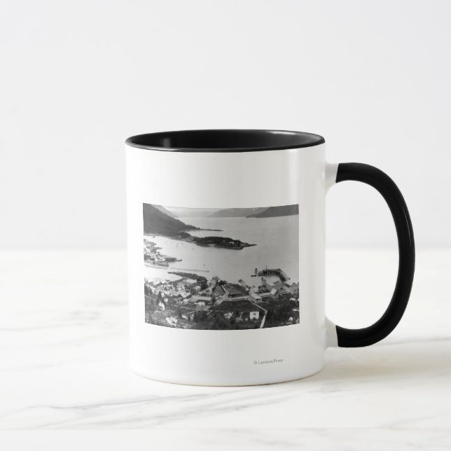 Caneca City View of Wrangell, Alaska Photoógrafo (Direita)