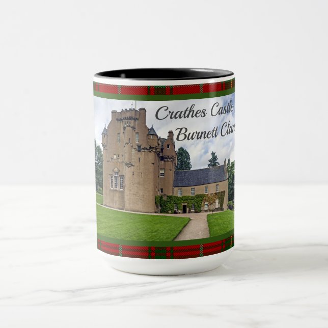 Caneca Clan Burnett Crathes Castle Tartan Photo Mug (Centro)