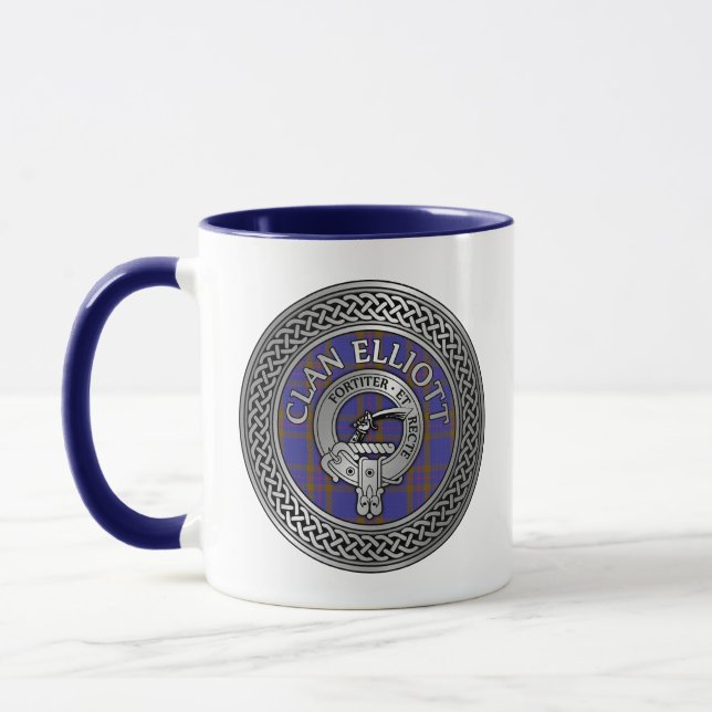 Caneca Clan ELLioTT Crest & Tartan Knot (Esquerda)