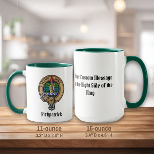 Caneca Clan Kirkpatrick Crest sobre Tartan
