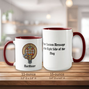 Caneca Clan MacAlister Crest over Dress Tartan Mug