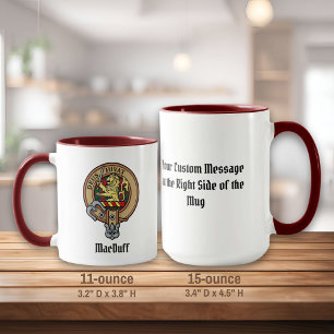 Caneca Clan MacDuff Crest sobre Tartan