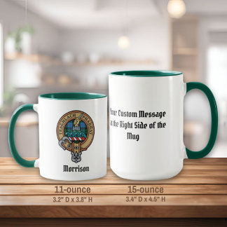 Caneca Clan Morrison Crest sobre caçar Tartan Mug