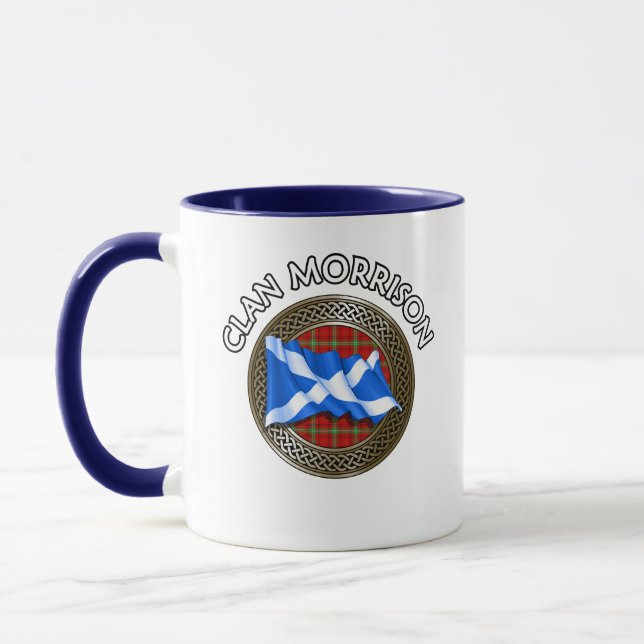 Caneca Clan Morrison Tartan Knot & Flag (Esquerda)