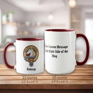 Caneca Clan Ramsay Crest sobre o Red Tartan