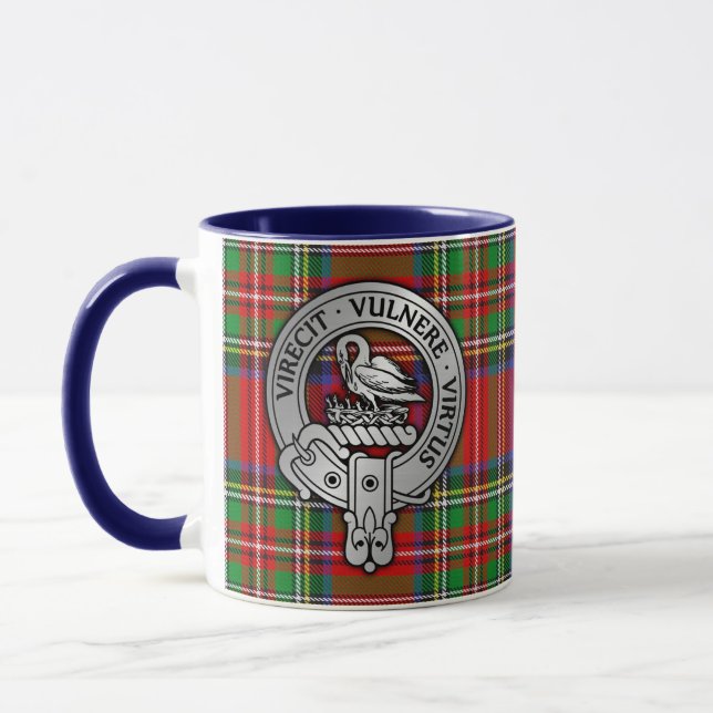 Caneca Clan Stewart | Stuart Crest & Tartan (Esquerda)