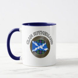 Caneca Clan Sutherland Tartan Knot & Flag