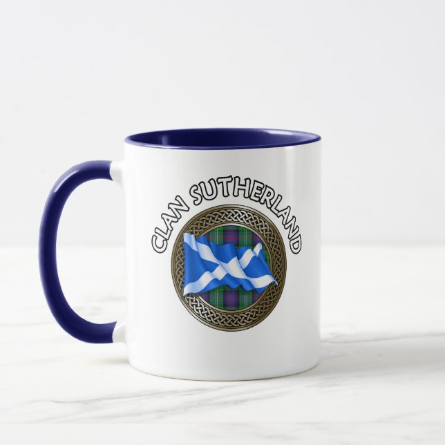 Caneca Clan Sutherland Tartan Knot & Flag (Esquerda)