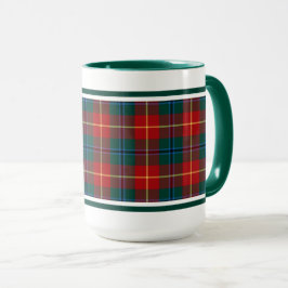 Caneca Clan Turnbull Tartan Forest Green e Red Xadrez