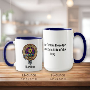 Caneca Clan Wardlaw Crest sobre Tartan