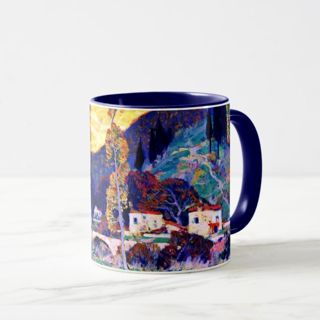 Caneca Clarence Gagnon art, noite, Siena (Frente Esquerda)