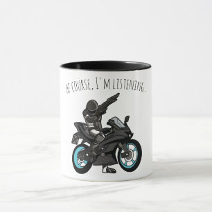 Caneca Claro, Estou Ouvindo... Moto Engraçada