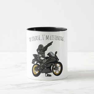 Caneca Claro, Estou Ouvindo... Moto Engraçada