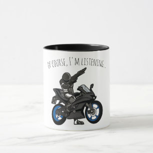 Caneca Claro, estou ouvindo... Motociclo Engraçado