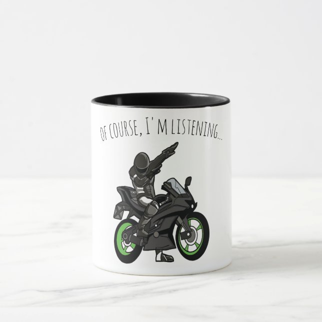 Caneca Claro, estou ouvindo... Motociclo Engraçado (Centro)