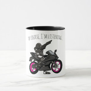 Caneca Claro, estou ouvindo... Motociclo Engraçado