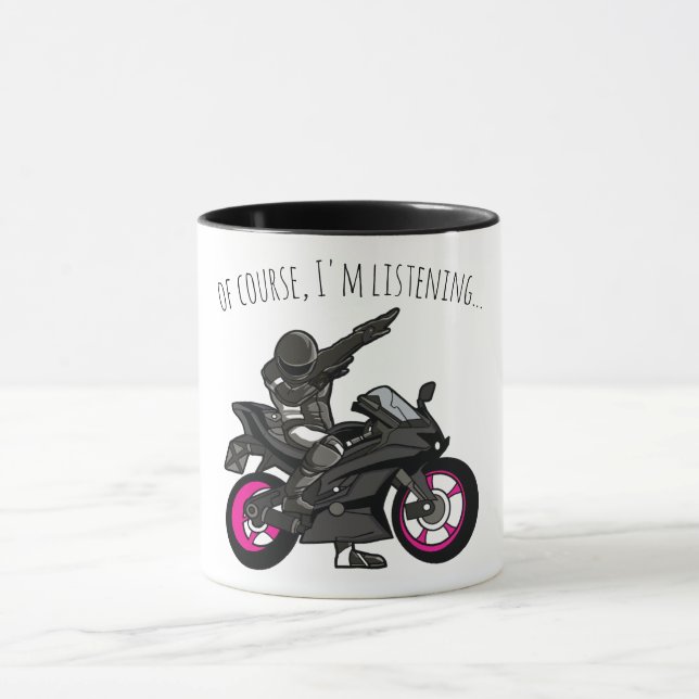 Caneca Claro, estou ouvindo... Motociclo Engraçado (Centro)