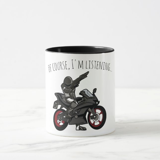 Caneca Claro, estou ouvindo... Motociclo Engraçado (Centro)
