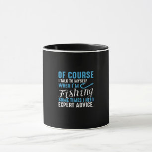 Caneca claro que falo comigo mesmo quando estou pescando