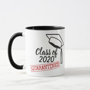 Caneca Classe de 2020, Tassel de boné de formatura em qua