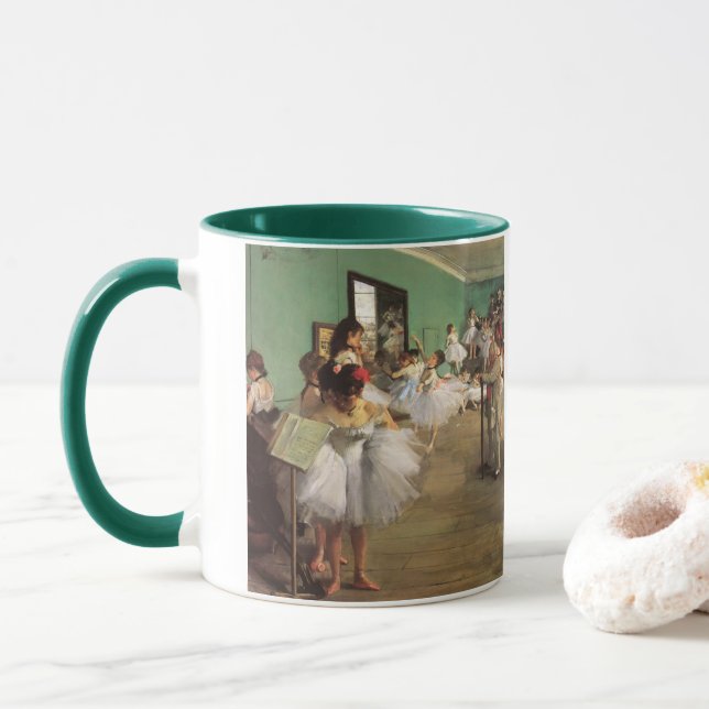 Caneca Classe de dança por Degas, Balé de Impressionismo  (Com Donut)