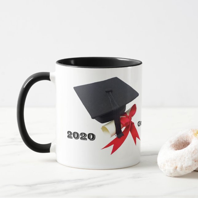 Caneca Classe de Mug Café no Dia da Graduação 2020 por Ja (Com Donut)