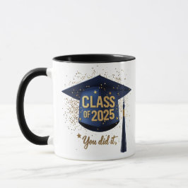 Caneca Classe de Mug de Boné de formatura 2025 - Azul e D