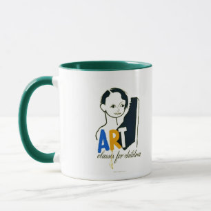 Caneca Classes de arte para crianças - poster de WPA -