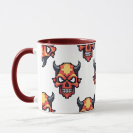 Caneca Classic Pixelated Devil Skull Pattern Mug