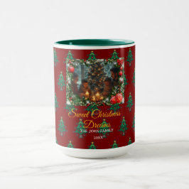 Caneca Classic Red Christmas Greeting Photo