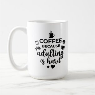 Caneca Clássica 15 oz Citação de Café da Vida Dive