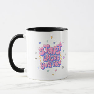 Caneca Clássica Citação com Letras em Balões Color