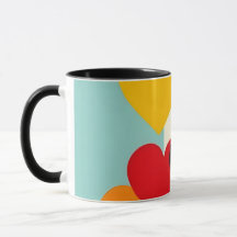 Caneca Clássica com Desenho de Corações