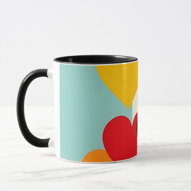 Caneca Clássica com Desenho de Corações (Esquerda)