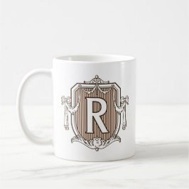 Caneca clássica customizável da inicial "R" da