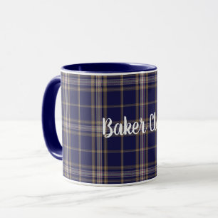 Caneca clássica da xadrez de Tartan do padeiro do