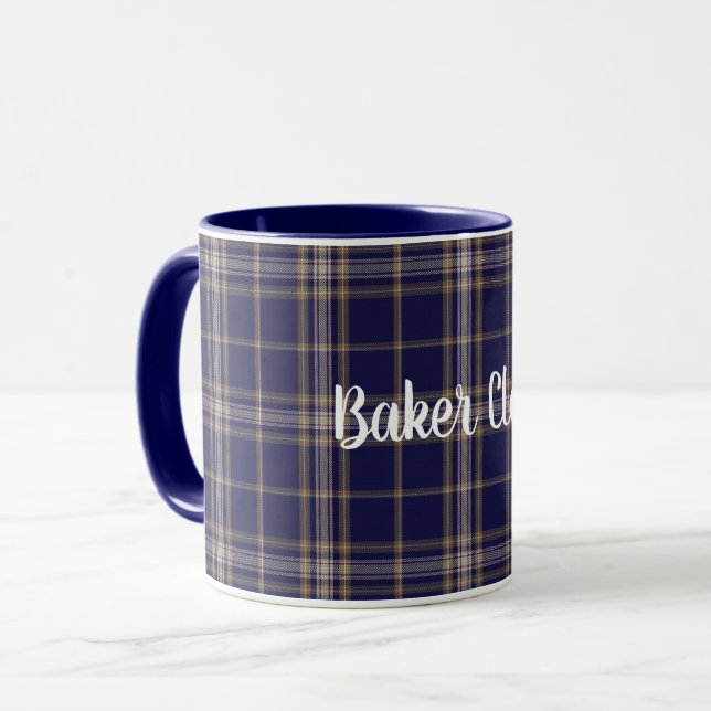 Caneca clássica da xadrez de Tartan do padeiro do (Frente Esquerda)